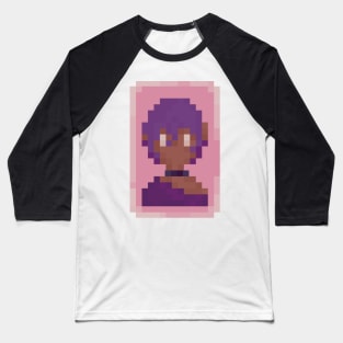 Pixelart Girl Face Baseball T-Shirt